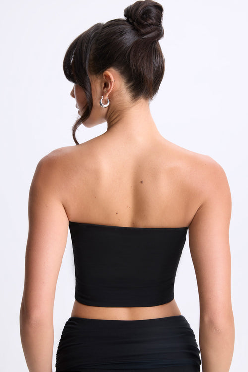 Modal Twist-Front Bandeau Top in Black