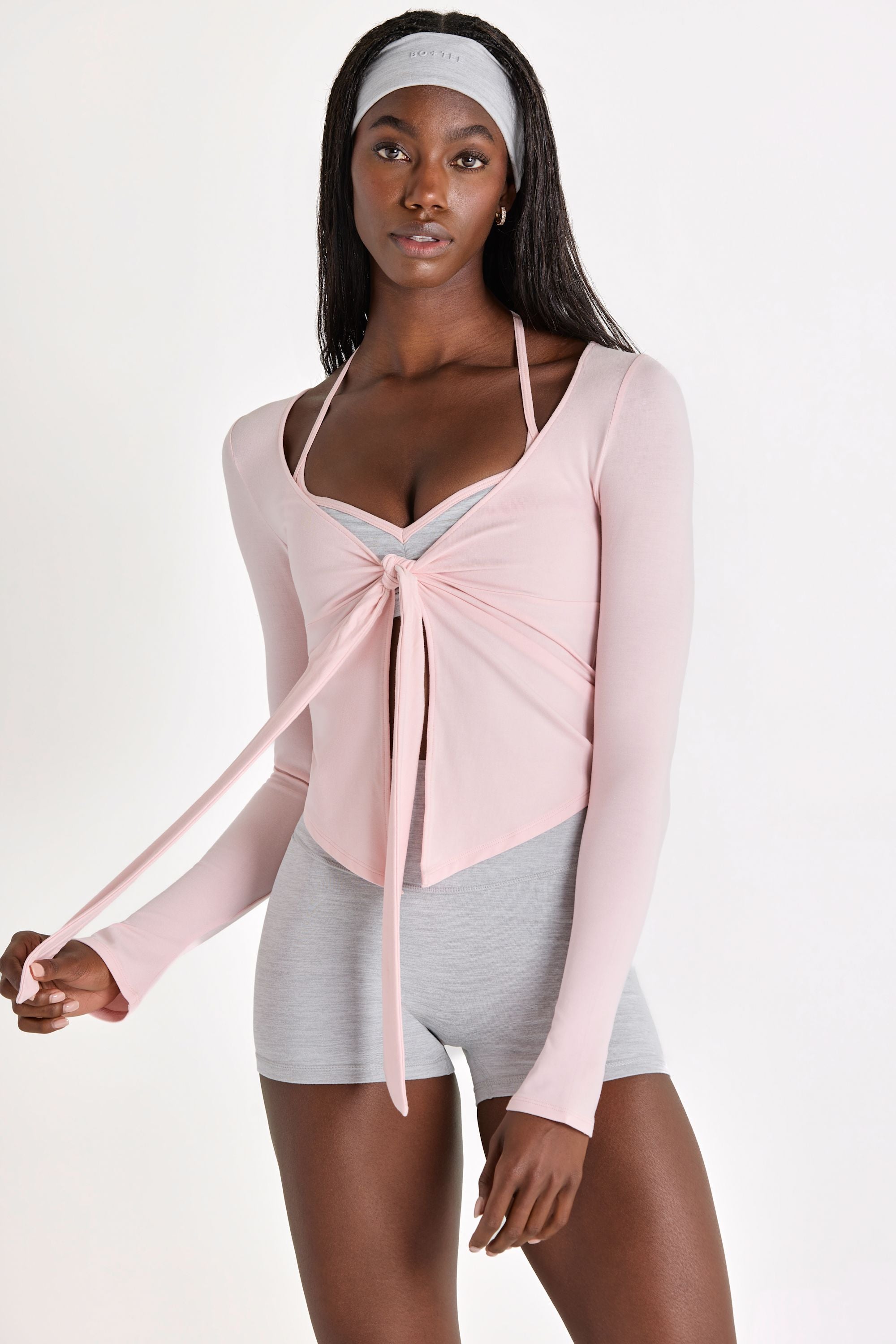 Modal Tie-Front Top in Blush