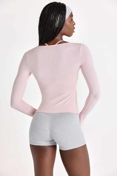 Modal Tie-Front Top in Blush