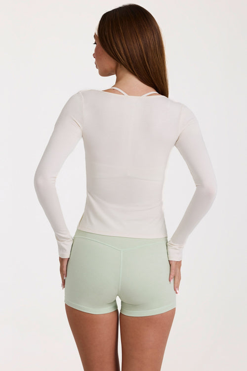 Modal Tie-Front Top in Ivory